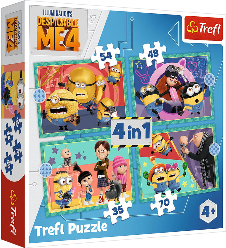 Trefl Puzzle Minions 4in1 – Ich – Einfach unverbesserlich 4 Papppuzzle.