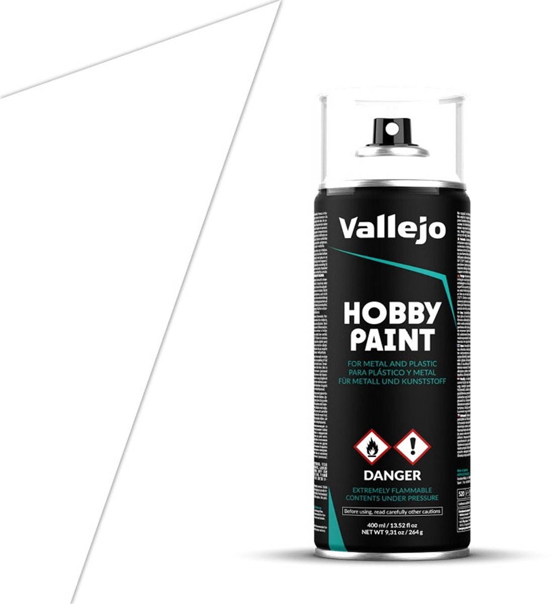 Vallejo Hobbyfarbe – 28010 weiße Grundierung – Spray – Farbaerosoldose – 400 ml