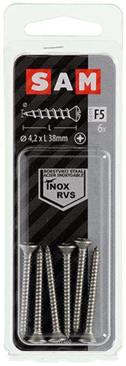 Mack 1019802 – selbstschneidende Kugelschraube fx.heada2 6 Stück 4,2 x 38 mm | 10 Stück