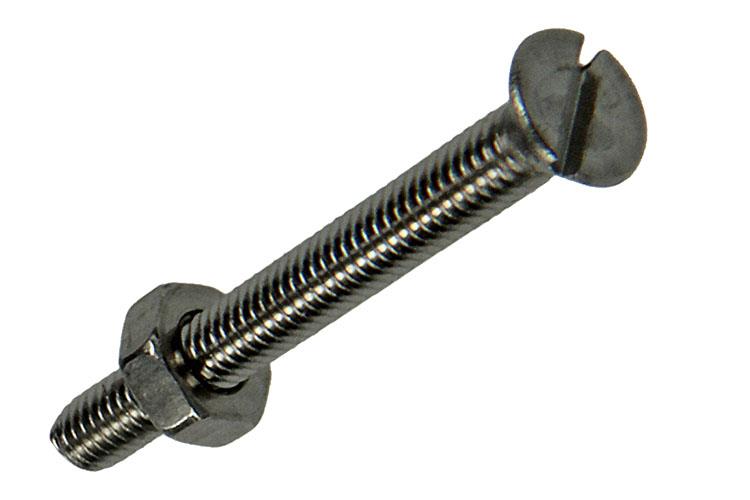 Mack 1019803 – Metallschraube verzinkt. Kopf + Mutter Edelstahl 15 Stück M3x25 | 10 Stück