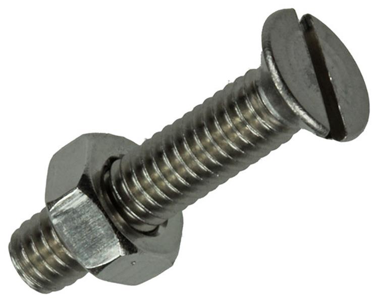 Mack 1019806 – Metallschraube verzinkt. Kopf + Mutter Edelstahl 12 Stück M4x20 | 10 Stück