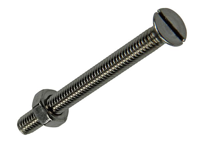 Mack 1019808 – Metallschraube verzinkt. Kopf + Mutter Edelstahl 8 Stk. M4x40 | 10 Stück