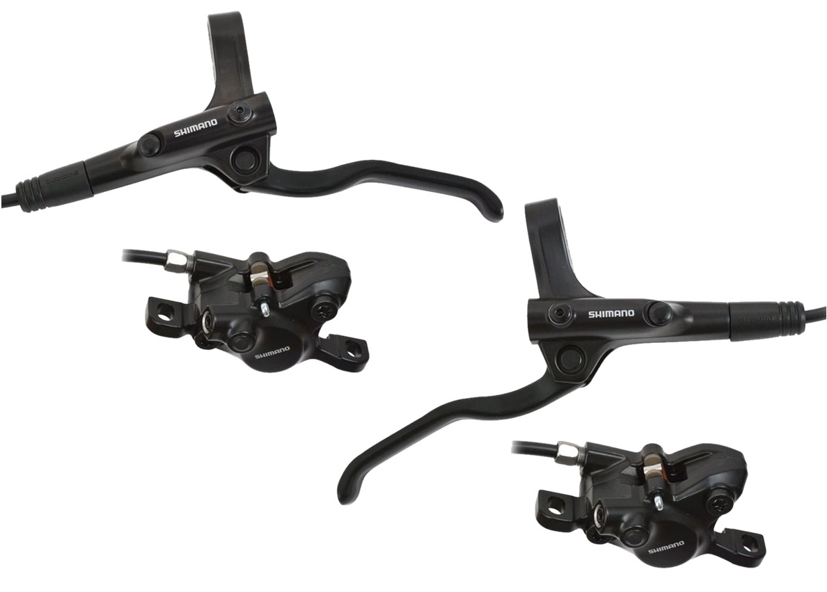 Shimano hydraulisches Scheibenbremsen-Set MT200 vorne und hinten – ohne Bremsscheibe – schwarz