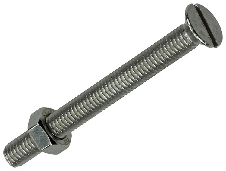 Mack 1019813 – Metallschraube verzinkt. Kopf + Mutter Edelstahl 4 Stk. M5x50 | 10 Stück
