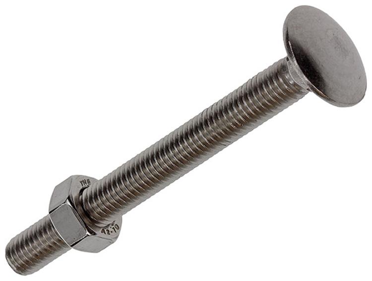 Mack 1019833 – Holzschraube + Mutter Edelstahl 1 Stück M8 x 80 mm | 10 Stück