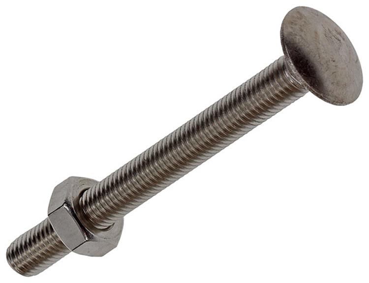 Mack 1019834 – Holzschraube + Mutter Edelstahl 1 Stück M10 x 100 mm | 10 Stück