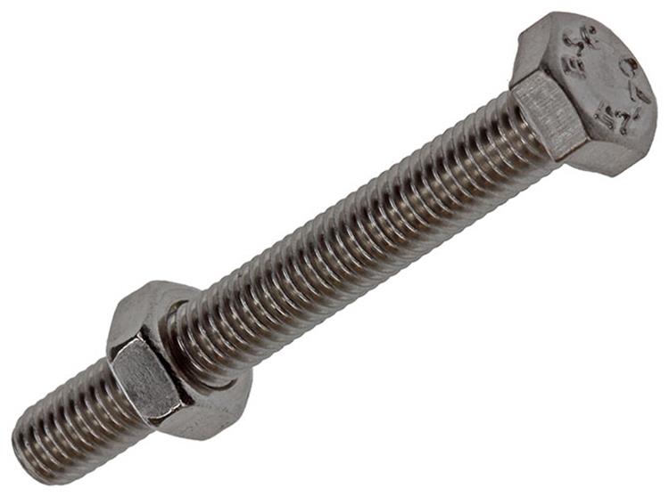 Mack 1019840 - Hahnschraube + Mutter Edelstahl 5 Stück M5x40 | 10 Stück