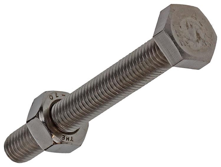 Mack 1019848 - Hahnschraube + Mutter Edelstahl 1 Stk. M8x80 | 10 Stück