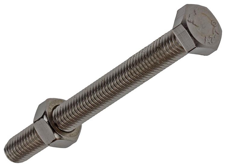 Mack 1019849 - Hahnschraube + Mutter Edelstahl 1 Stk. M10x80 | 10 Stück