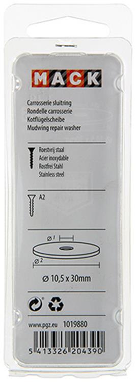 Mack 1019880 - Karosseriescheibe Edelstahl A2 3 Stück 10,5x30 | 10 Stück