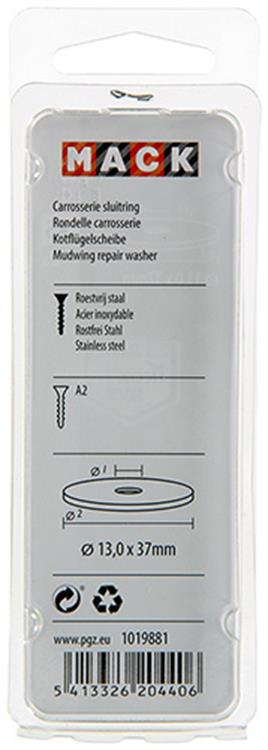 Mack 1019881 - Karosseriescheibe Edelstahl A2 2 Stück 13,0x37 | 10 Stück
