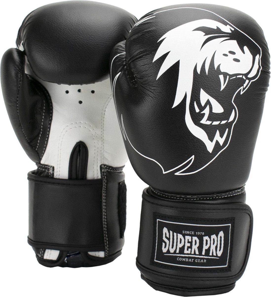 Super Pro Combat Gear Talent (Kick)Boxhandschuhe schwarz und weiß 8oz