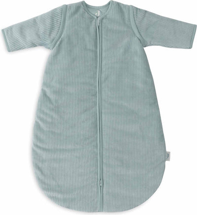 Jollein Babyschlafsack Winter mit abzippbarer Hülle 70cm – rund – Rippe seegrün – Winterschlafsack