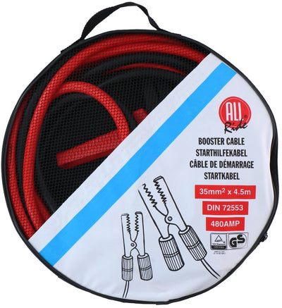 All Ride Starterkabelsatz – 2 Stück – 35 mm2 – 480 A – 2 x 4,5 m – isolierte Klemmen