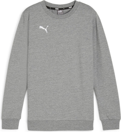 Puma TeamGoal Casuals Crew Neck Sweat Jr Jungen Sportpullover – Mittelgrau Heather – Weiß