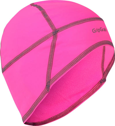 Gripgrab – Thermo-Frühlings-Herbst-Helm, Totenkopf-Mütze, Radfahren – rosa Hi-Vis – Unisex – Größe L