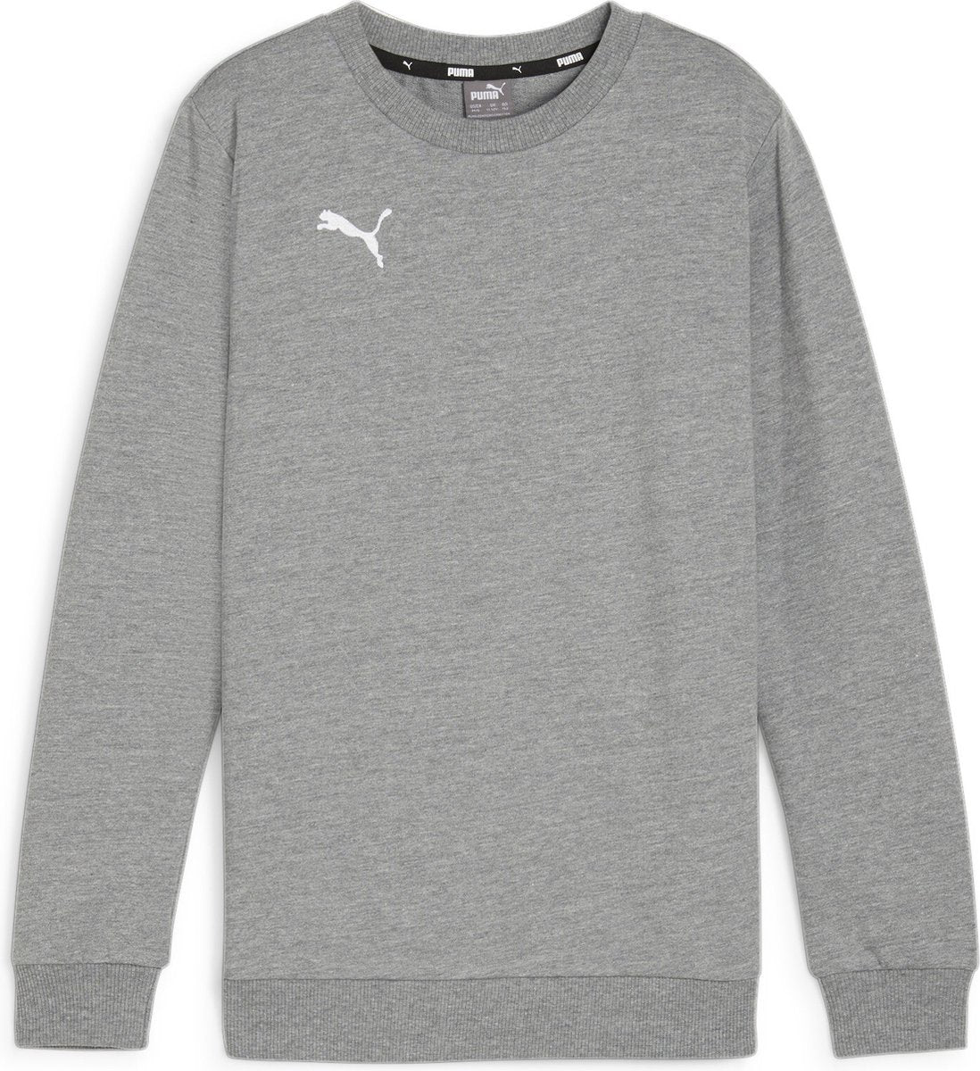Puma TeamGoal Casuals Crew Neck Sweat Jr Jungen Sportpullover – Mittelgrau Heather – Weiß