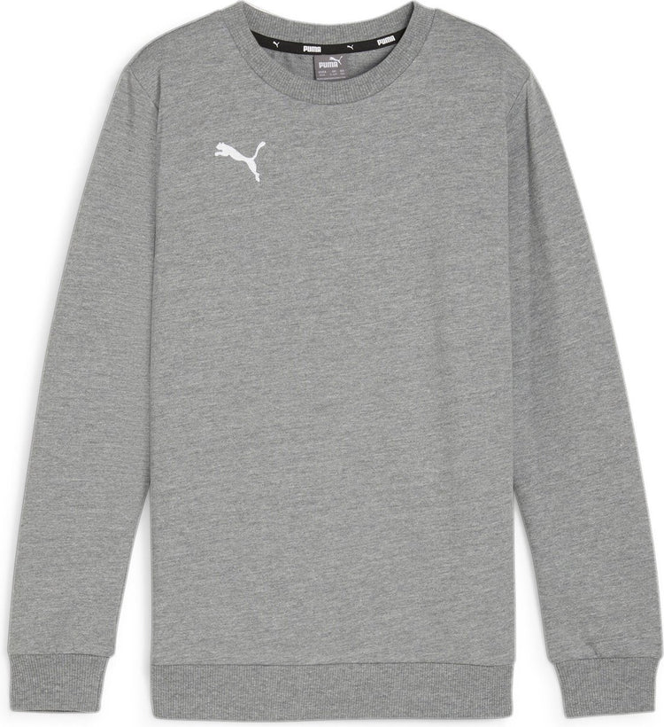 Puma TeamGoal Casuals Crew Neck Sweat Jr Jungen Sportpullover – Mittelgrau Heather – Weiß