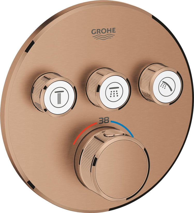 Grohe Grohtherm Einbau-Smart-Control-Dusch- oder Badthermostat – 3 Tasten – gebürsteter warmer Sonnenuntergang (mattbronze) – 29121dl0