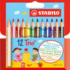Stabilo Trio dicke kurze ergonomische Buntstifte - 12 Stk.