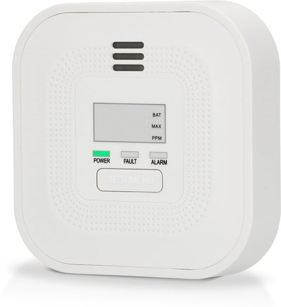 Alecto COA4010 Kohlenmonoxidmelder mit 10-Jahres-Sensor und Display – entspricht der europäischen Norm EN50291 – weiß