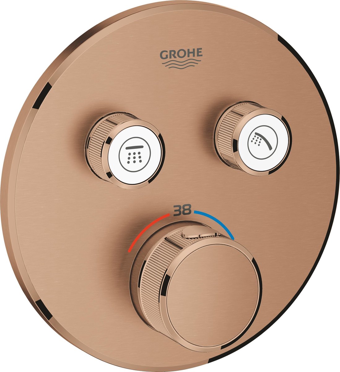 Grohe Grohtherm SmartControl Einbau-Duschthermostat – 2 Tasten – gebürsteter warmer Sonnenuntergang (mattbronze) – 29119dl0