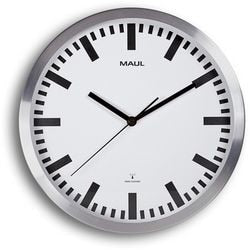 Wanduhr maul maulpilot funkgesteuert weiß, silber