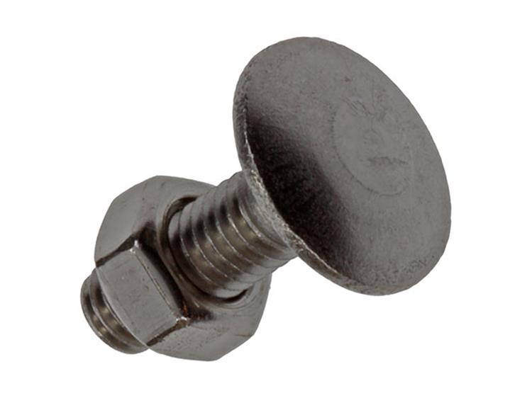Mack 1019906 - Holzschraube + Mutter Edelstahl 6 Stück M6x20 mm | 10 Stück