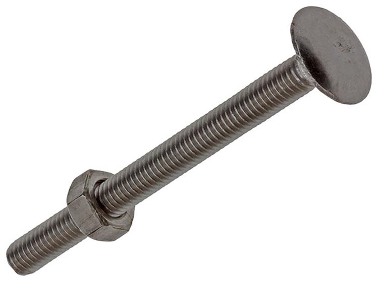 Mack 1019911 - Holzschraube + Mutter Edelstahl 2 Stück M6 x 70 mm | 10 Stück
