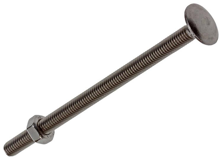 Mack 1019913 - Holzschraube + Mutter Edelstahl 2 Stück M6 x 100 mm | 5 Stück