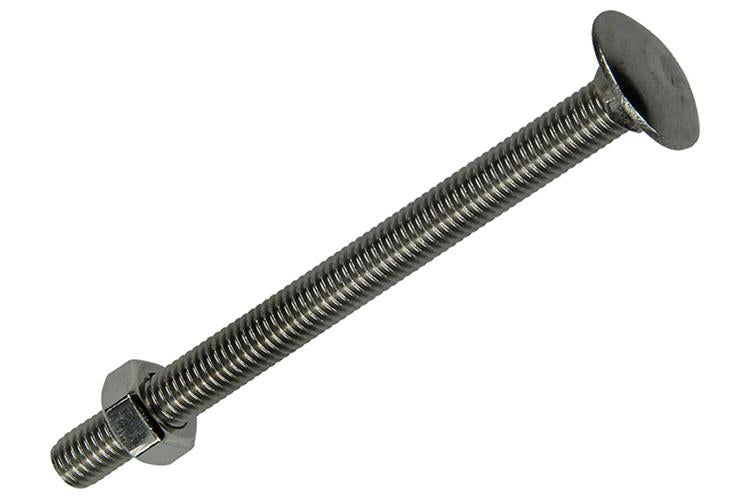 Mack 1019919 – Holzschraube + Mutter Edelstahl 1 Stück M8 x 100 mm | 10 Stück