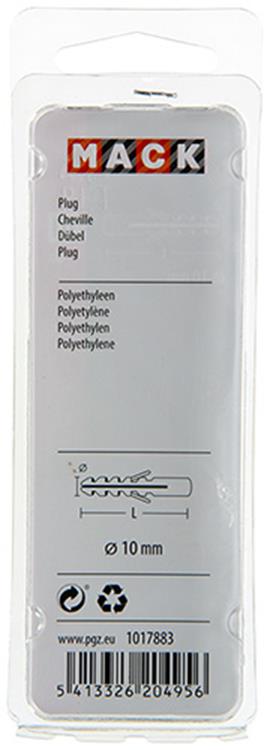 Mack 1017883 - Stopfen Polyethylen 8 Stück 10 mm | 5 Stück
