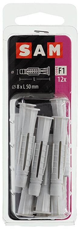 Mack 1017887 - Universalstecker mit Kragen Polyethylen.12 Stück 8 x 50 mm | 5 Stück