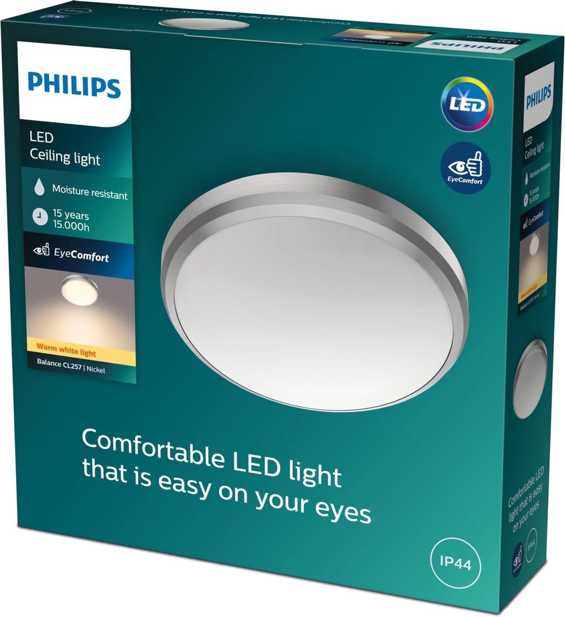 Philips LED Philips Balance Deckenleuchte – Nickel – klein