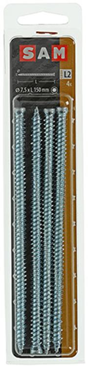 Mack 1019963 – Betonfensterschraube verzinkt Zylinderkopf 4 Stück 7,5 x152 mm | 5 Stück