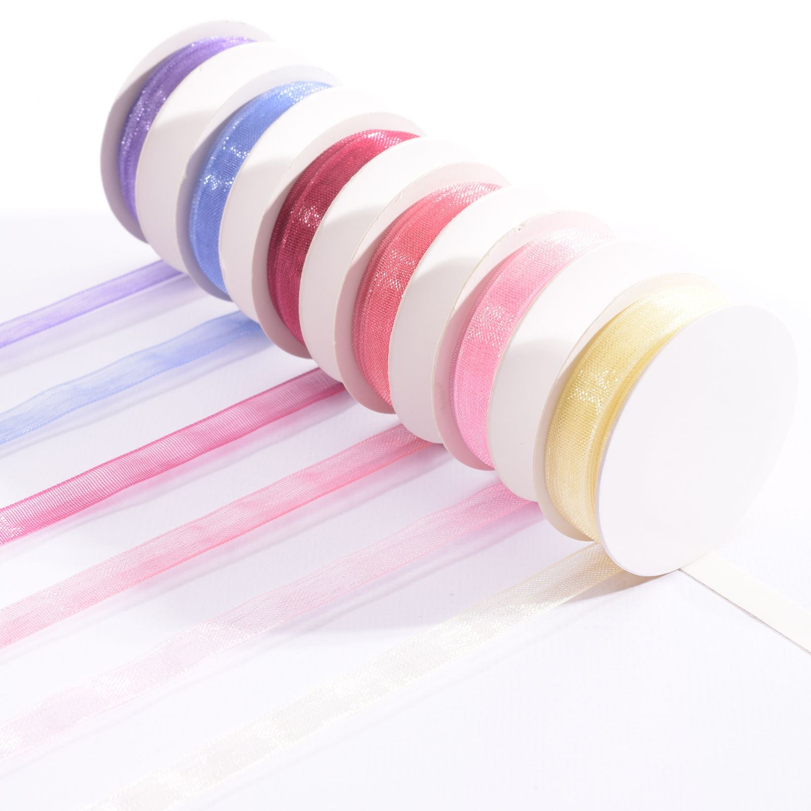 Vaessen creative • Organzaband 6 Farben 6mmx2m Babyrosa