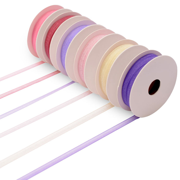 Vaessen creative • Organzaband 6 Farben 3mmx2m Babyrosa