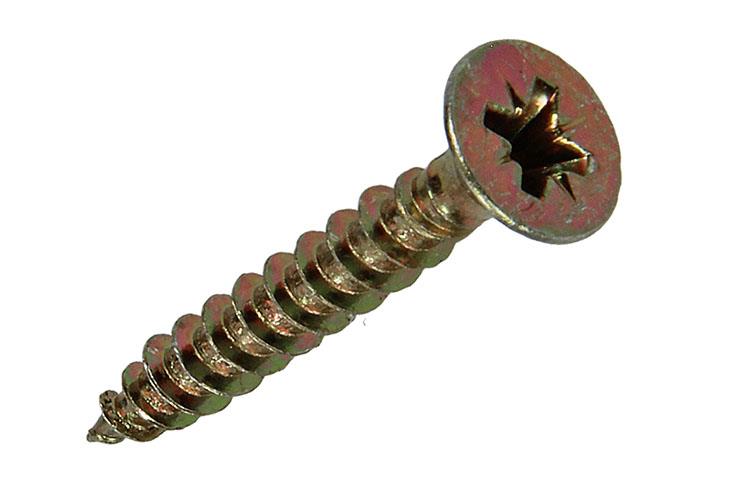 Mack 1017978 – Spanplattenschraube mit Kopf gelb beschichtet. 50 Stück 4,5 x 30 mm | 5 Stück