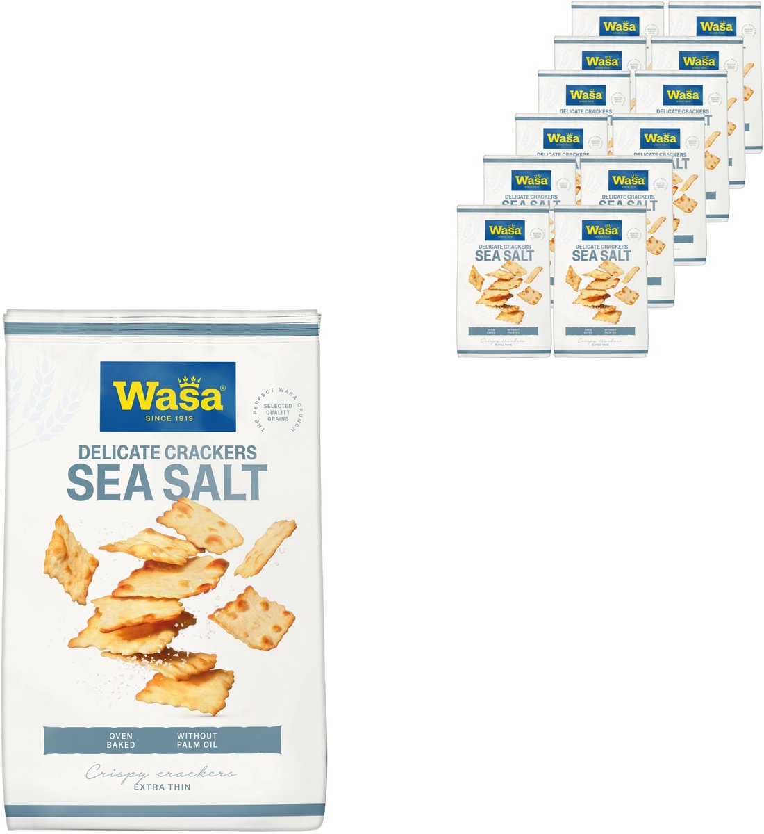 Wasa zarte Cracker Meersalz – 12 x 180 g