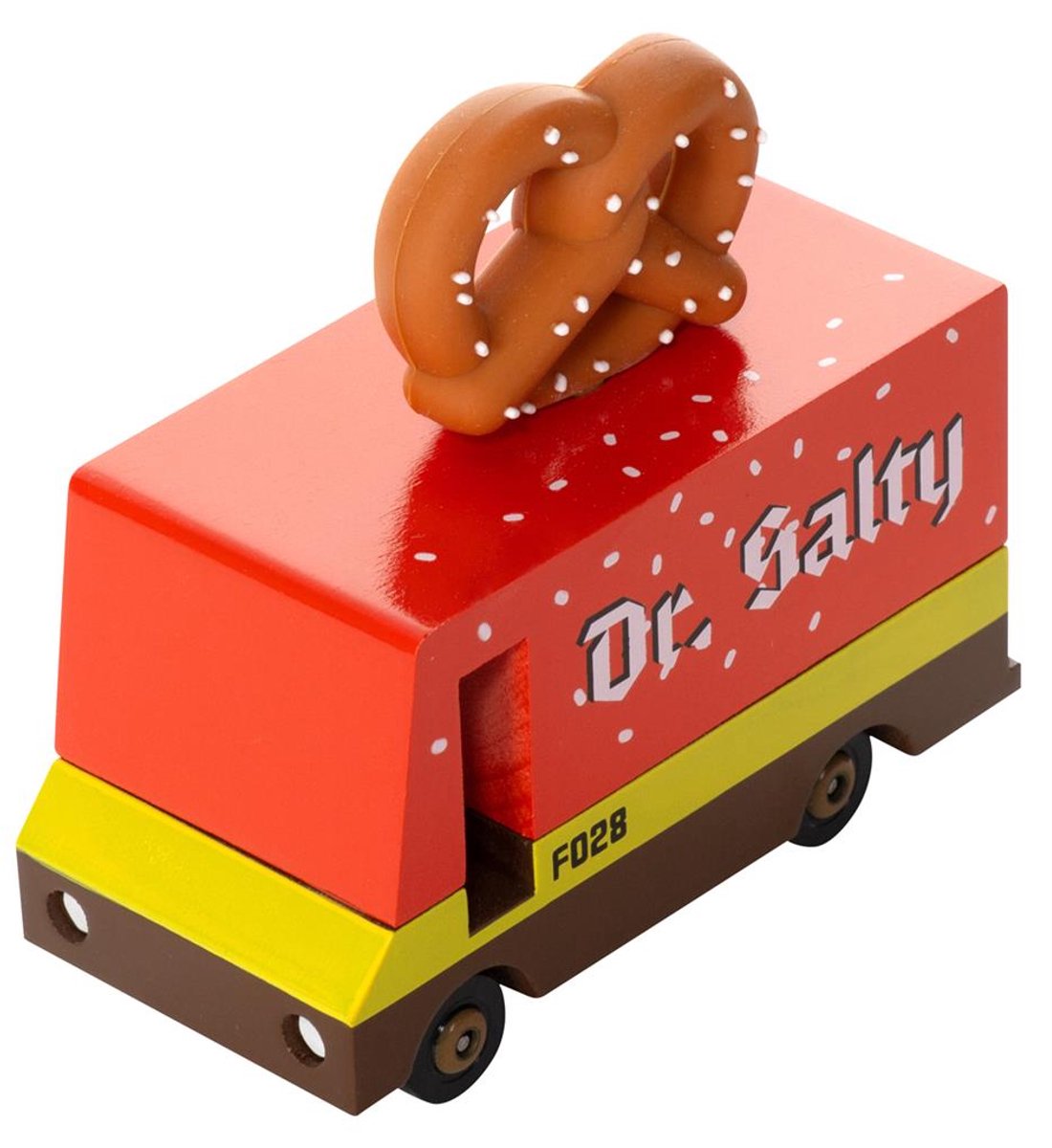 Candylab Spielzeug Candycar Vans: Brezel-Van - Dr. salzig (f028) 8,4x4,1x6,5cm, Holzdruckguss, in Geschenkbox, 3+
