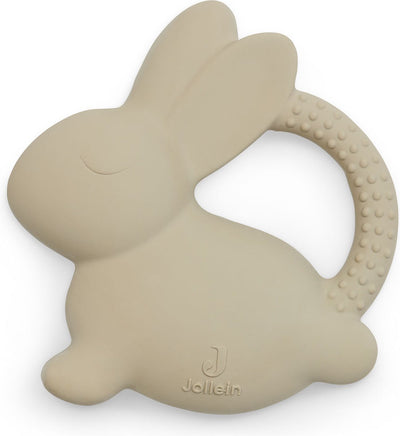 Jollein - Gummi-Beißring - Baby-Beißringe - Hase - Nougat