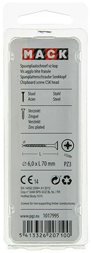 Mack 1017995 – Spanplattenschraube mit Kopf gelb beschichtet. 12 Stück 6,0 x 70 mm | 5 Stück - afbeelding 3
