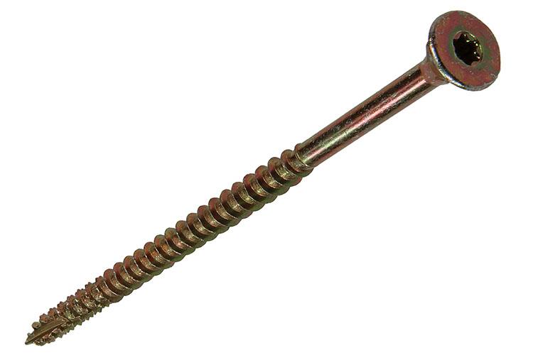 Mack 1018029 - spanienplschr.vzkop-selbstmontage gelb plattiert 14 Stück 6,0 x 100 mm | 5 Stück