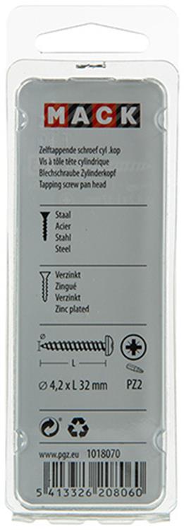 Mack 1018070 - Blechschraube Zylinderkopf verzinkt 35 Stück 4,2 x 32 mm | 5 Stück