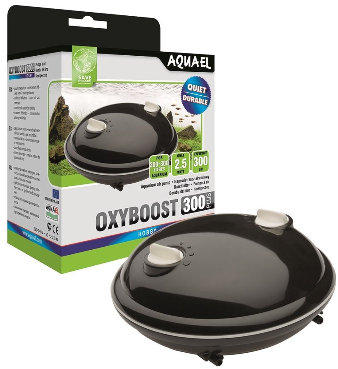 Aquael Oxyboost +300 – Aquariumpumpe – Typ: Luftpumpe – 300 Liter Stunden