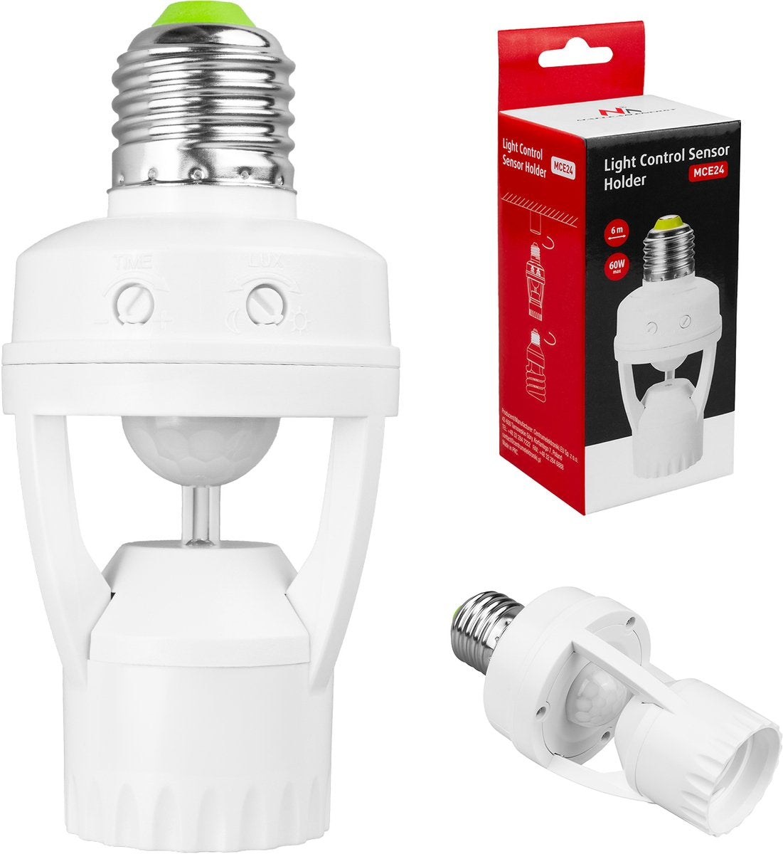Maclean Energielampenfassung mit automatischem 360°-Bewegungssensor mce24