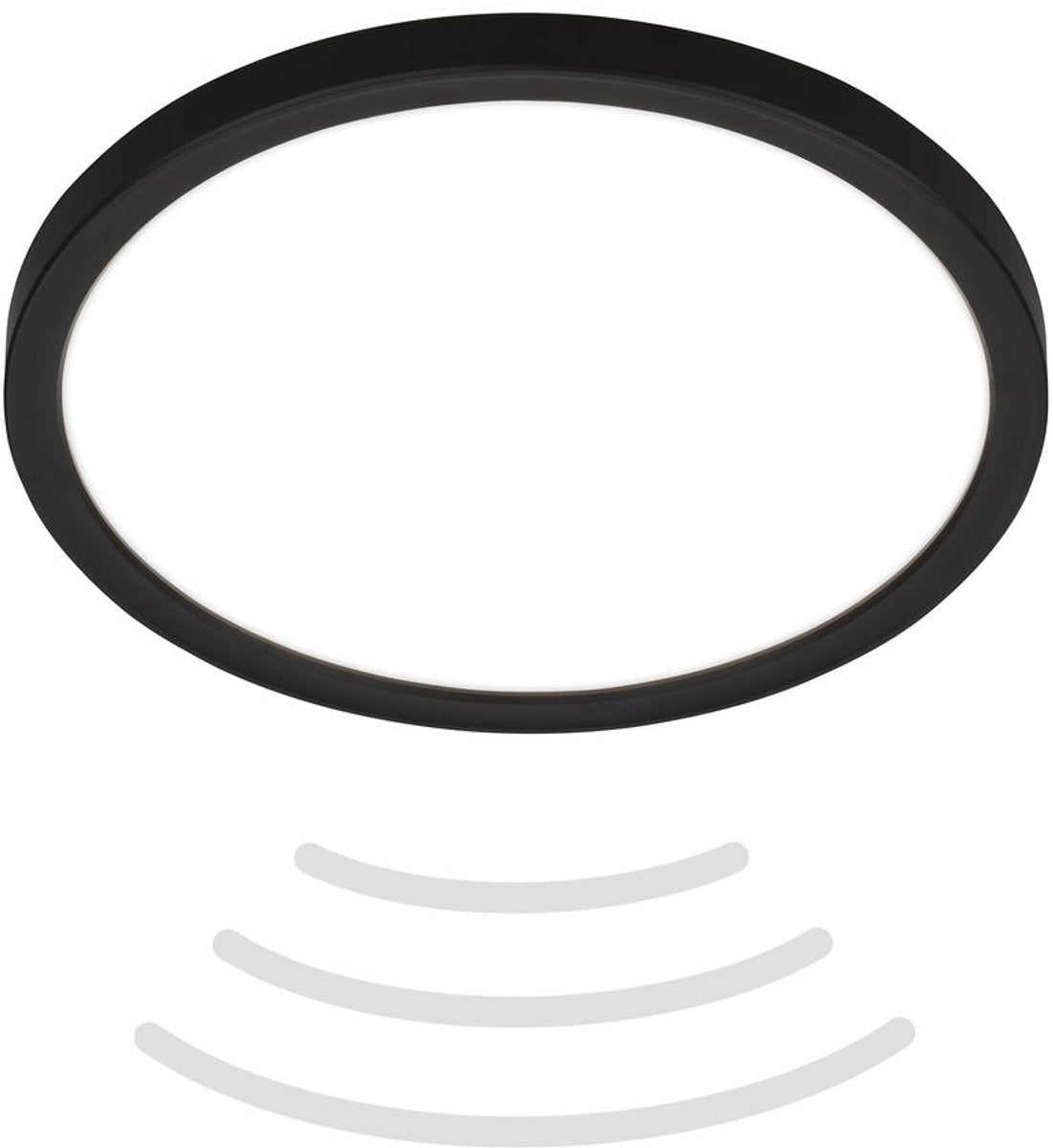 B.K.licht move - LED-Badbeleuchtung - Deckenleuchte mit Bewegungsmelder - Deckenleuchte mit indirektem Licht - ø24 cm - Schwarz