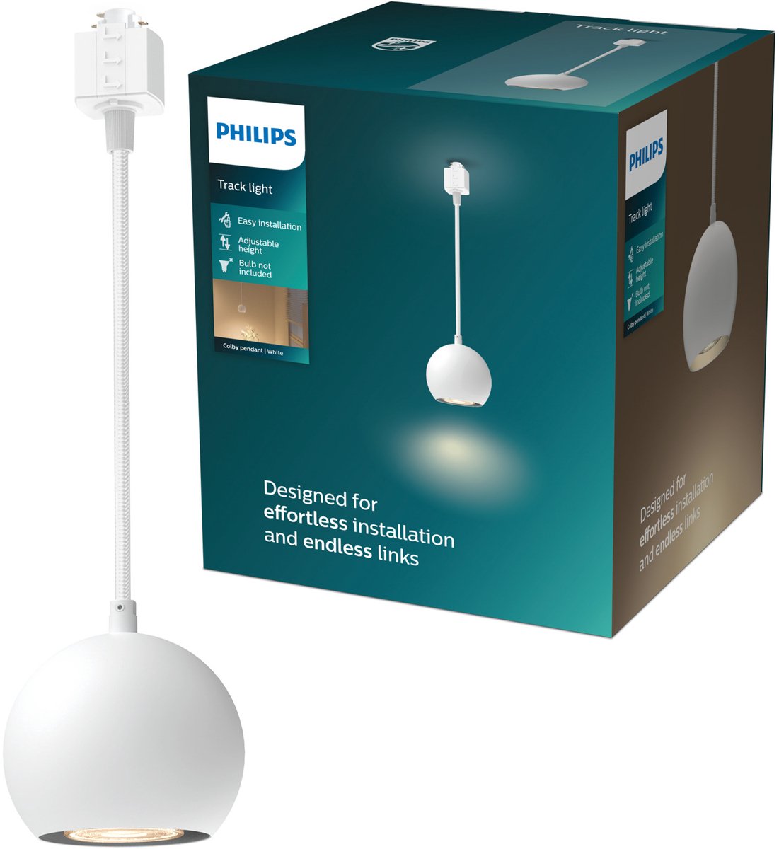 Philips LED Philips Easylink Colby – Hängelampe – GU10-Fassung – maximale Wattzahl: 7 W – Weiß – Schienenbeleuchtung