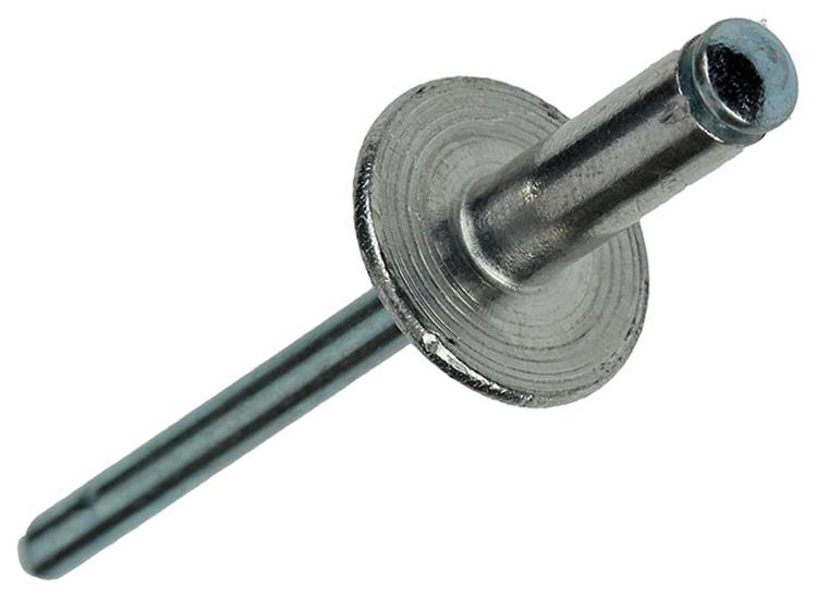 Mack 1020319 – 50 Blindklammern, Aluminium, breiter Kopf, 4,8 x 14 mm | 3 Stück