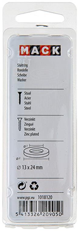 Mack 1018120 - Unterlegscheibe Stahl verzinkt 30 Stück 13 x 24 mm | 5 Stück